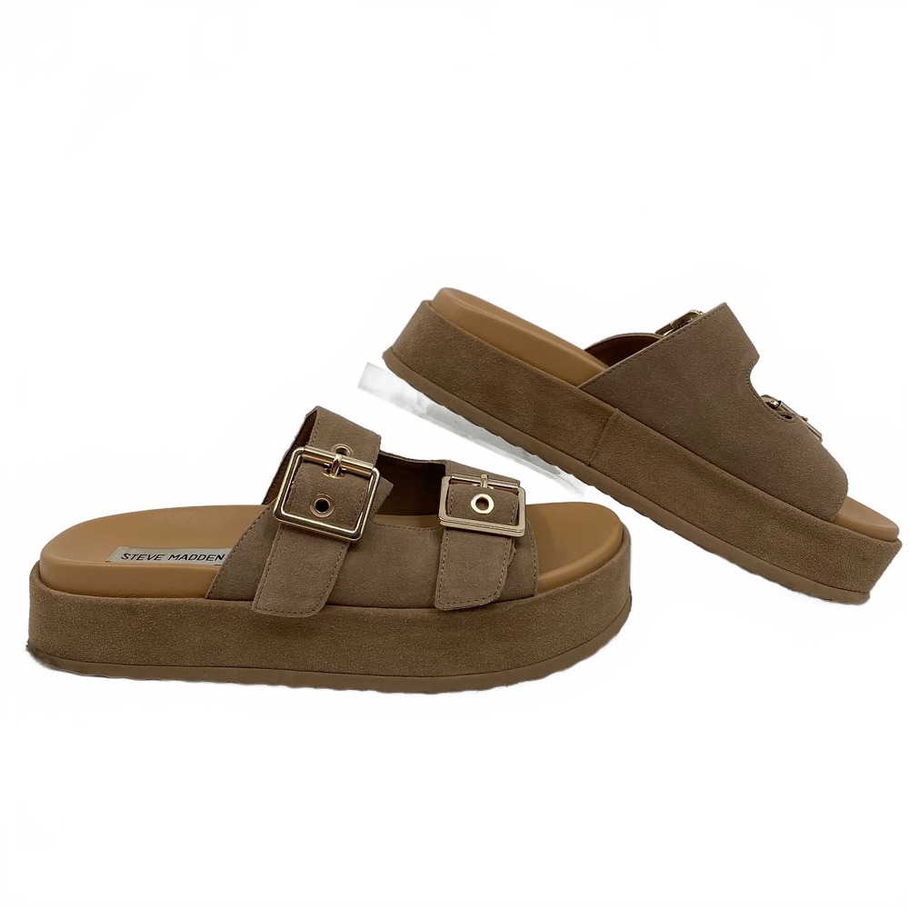 Steve Madden Beige Katie Platform Sandals | Womens 8.5